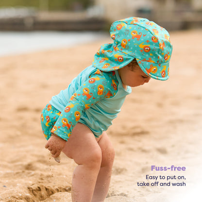 3 Piece Baby Swim Set with Swim Nappy, Swim top and Swim Hat in Cool Cats