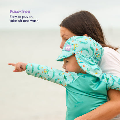 3 Piece Baby Swim Set with Swim Nappy, Swim top and Swim Hat in Crafty Croc