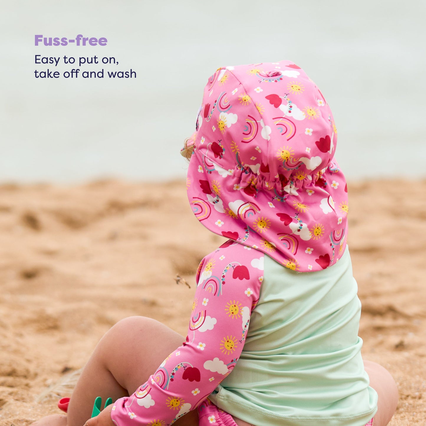 3 Piece Baby Swim Set with Swim Nappy, Swim top and Swim Hat in Happy Days