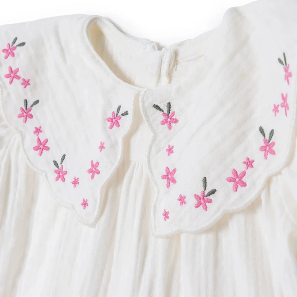 HelloBaby Short Sleeve Muslin Baby Dress (6-9 Months to 4-5 Years)