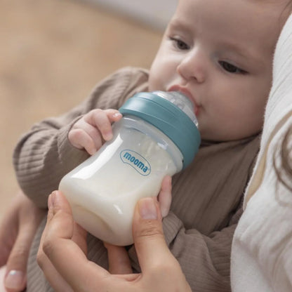 Mooma Kindy Bottle Slow Flow 0-6 months 150ml - Ball Bue