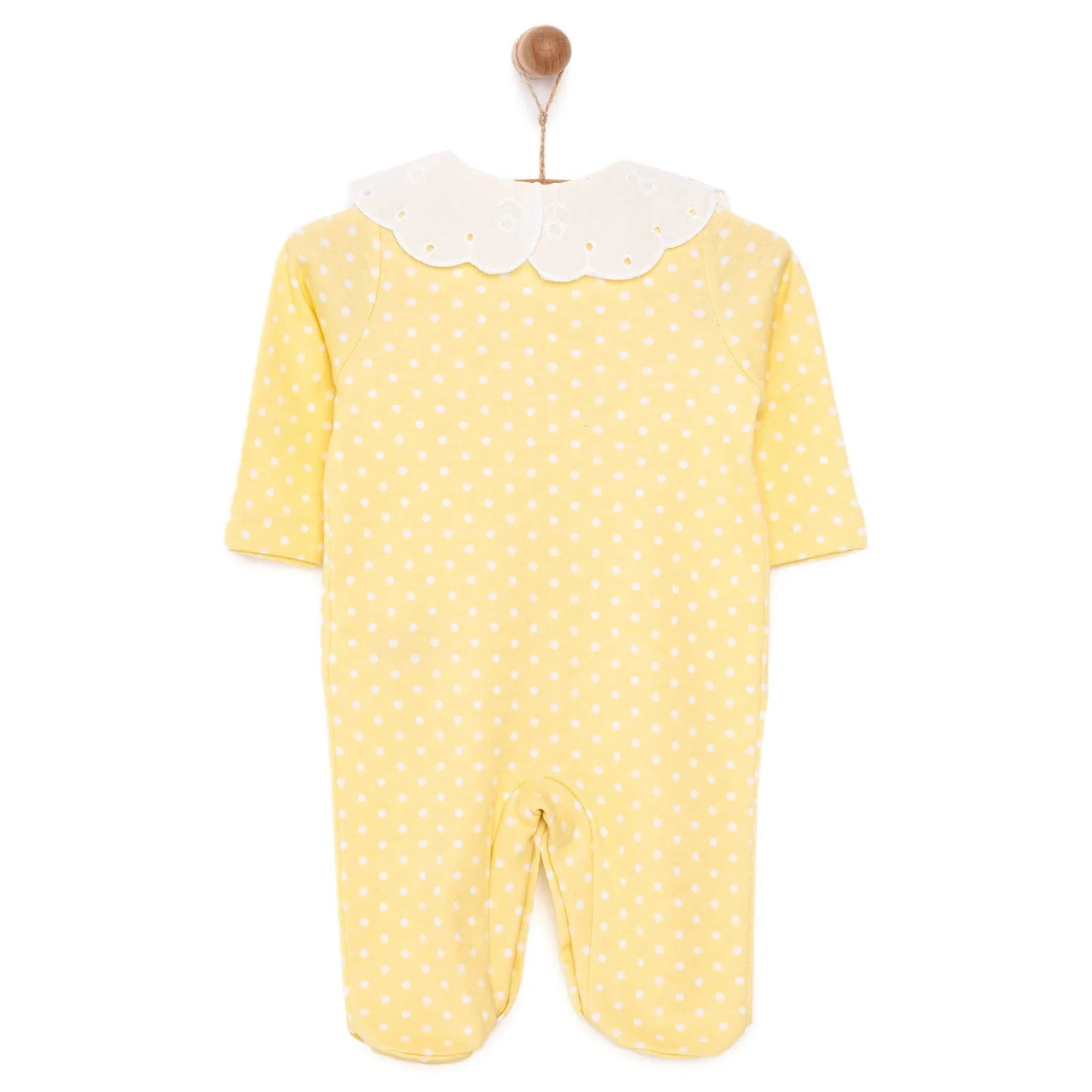 HelloBaby Newborn Girl Footed Jumpsuit - Yellow
