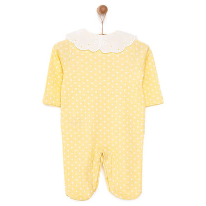 HelloBaby Newborn Girl Footed Jumpsuit - Yellow