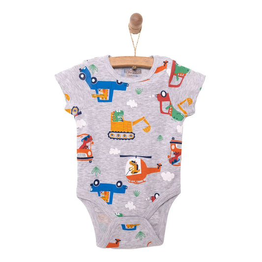 HelloBaby Baby Boy Short Sleeve Body - Grey Melange