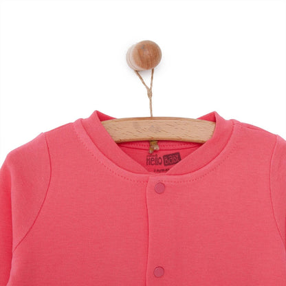 HelloBaby Basic Rib Cardigan - Dark Pink
