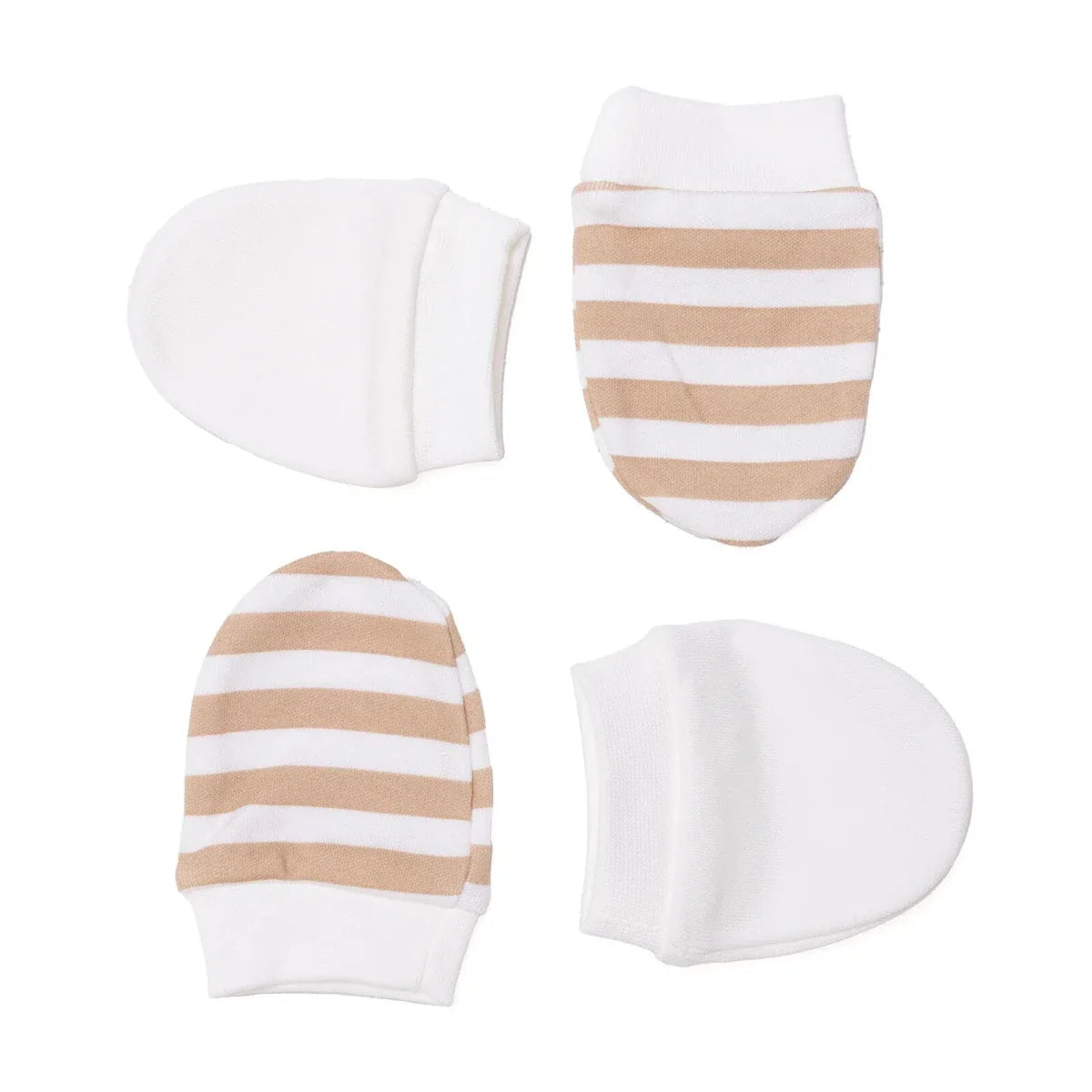 HelloBaby Boys Mitten Striped - Ecru Printed