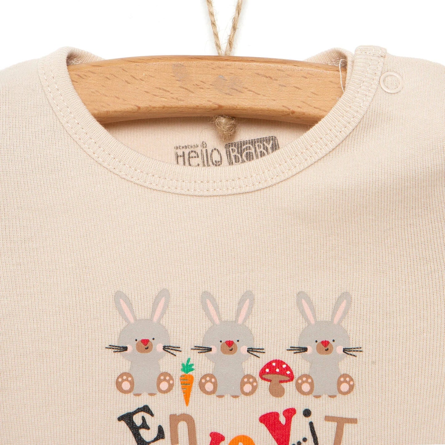HelloBaby Unisex Long Sleeve Bodysuit - Beige