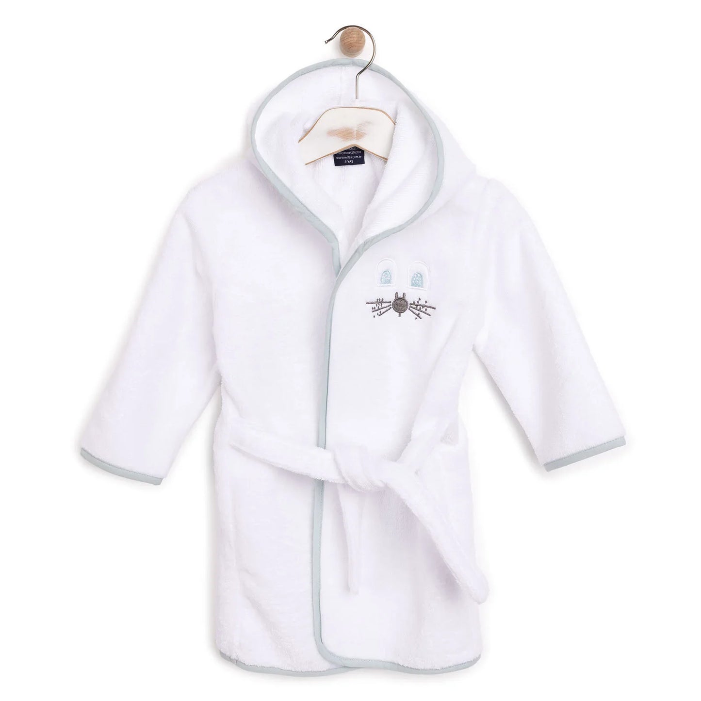 Mollia Boy Baby Bathrobe - White