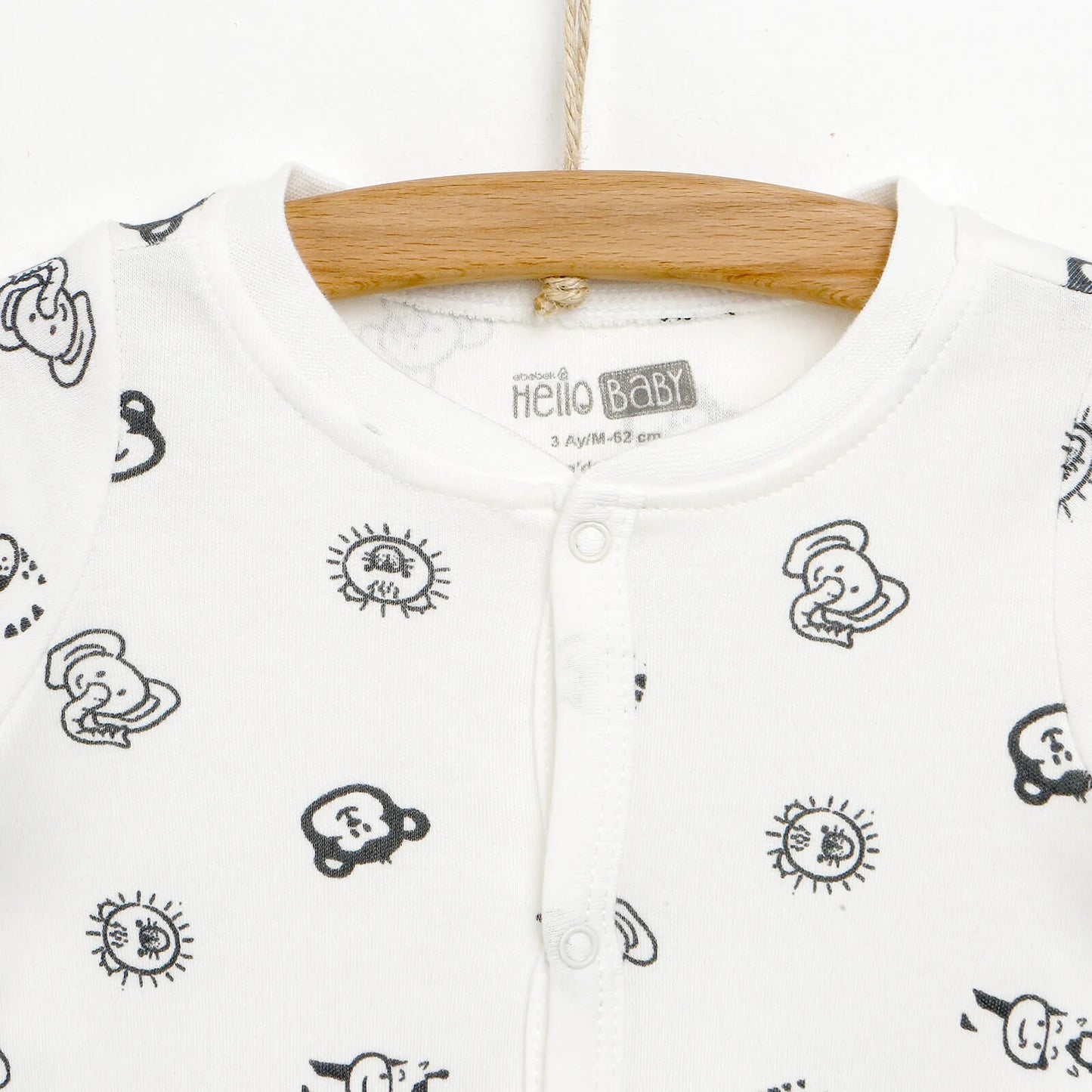 HelloBaby Newborn Baby Boy Footed Jumpsuit - White