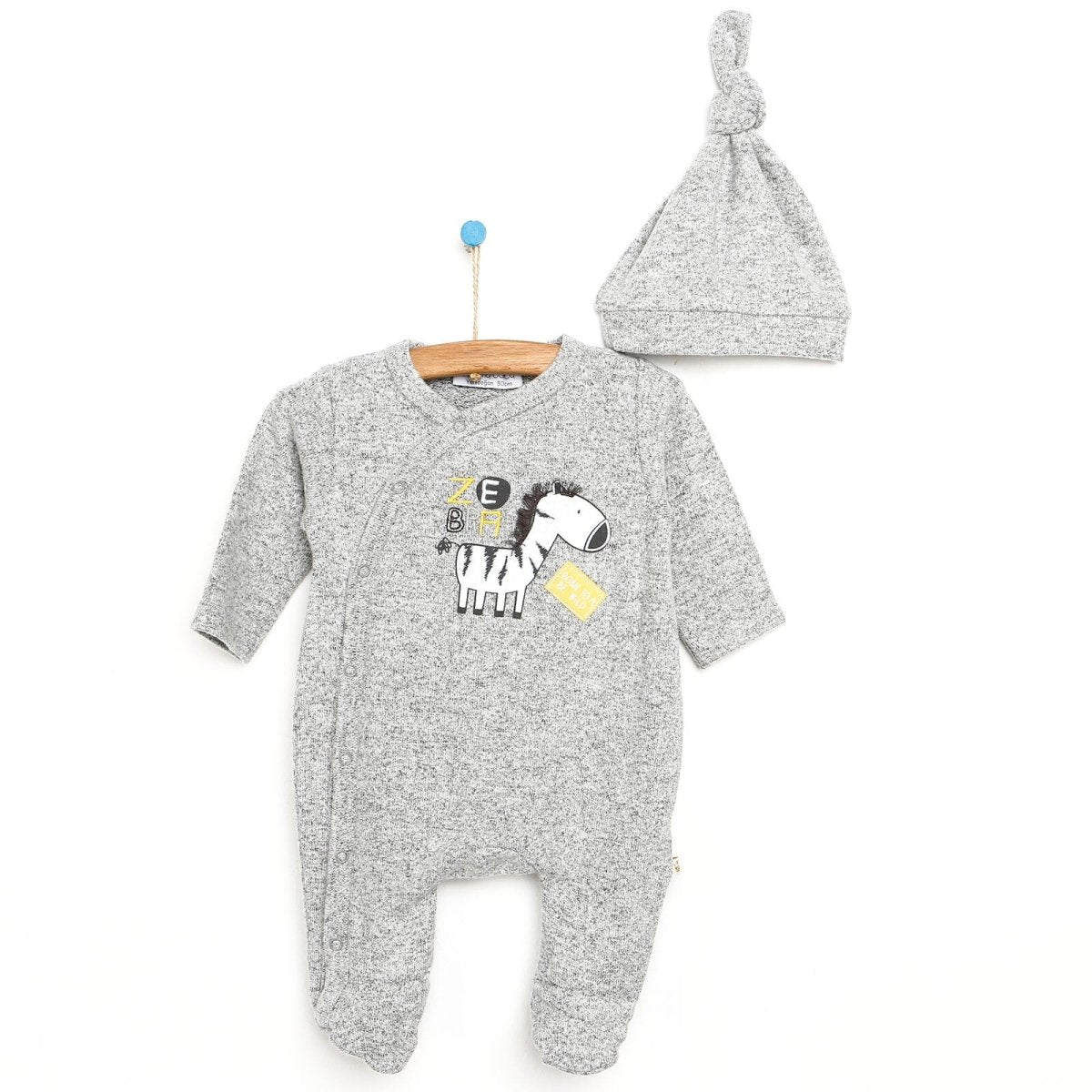 For My Baby Newborn Wild Footed Jumpsuit - Grey Melange