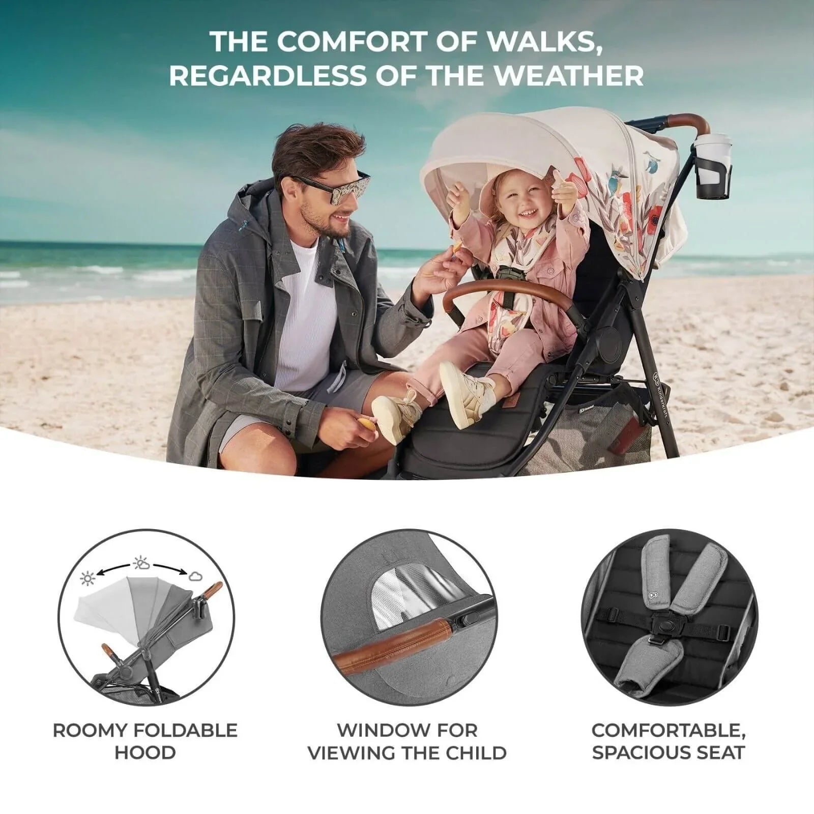 Kinderkraft Grande Plus Baby Stroller - Grey