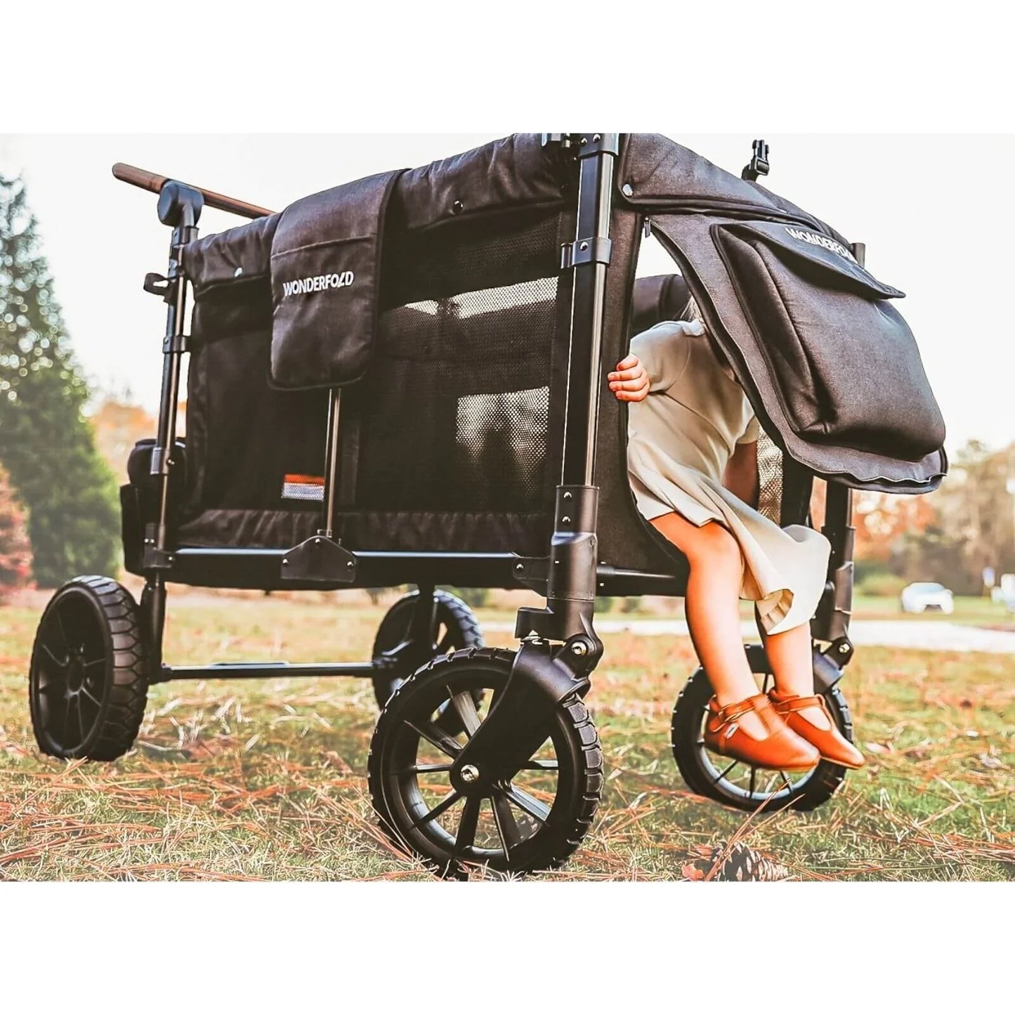 W4 Luxe Quad Stroller Wagon - Volcanic Black