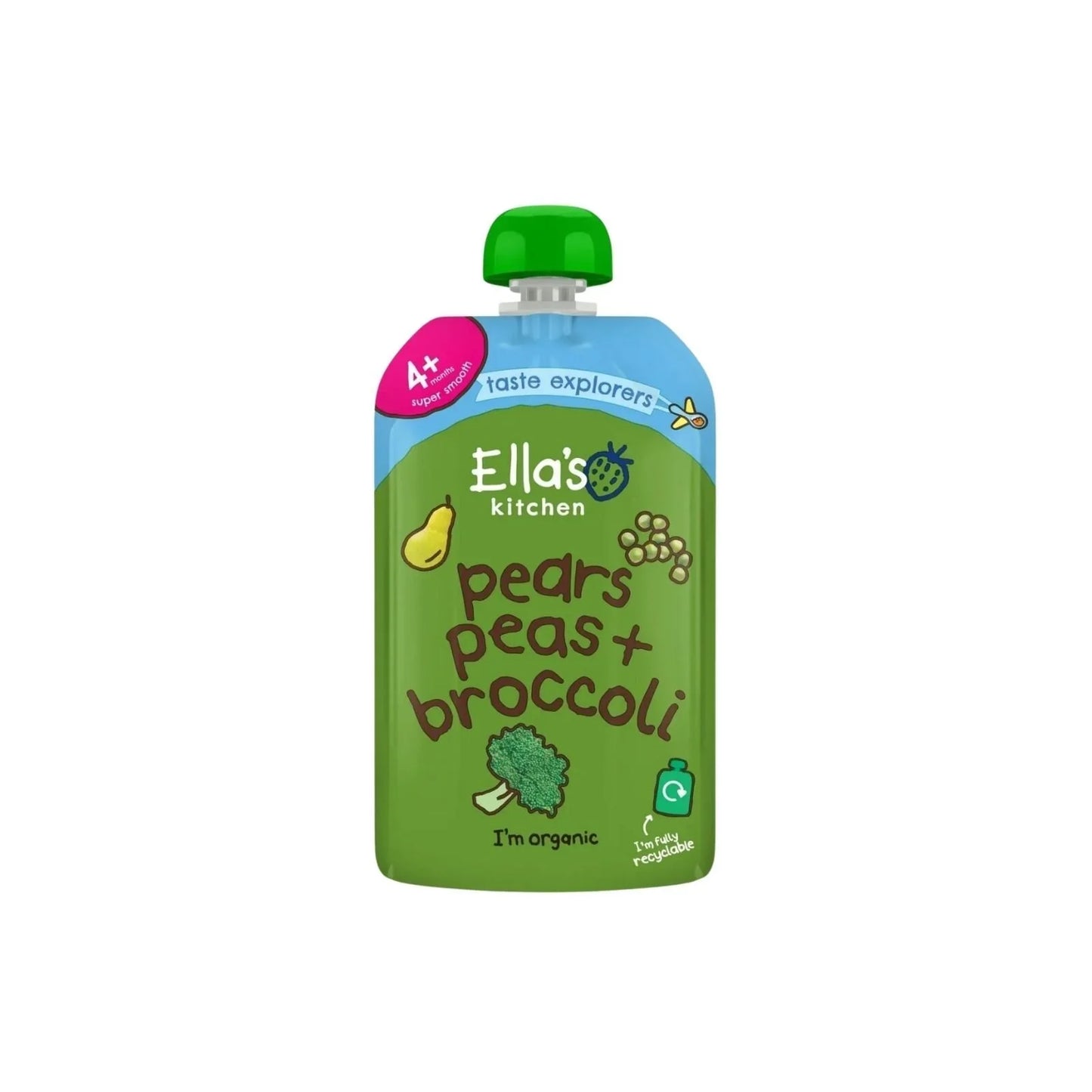 Ella's Kitchen Organic Broccoli Pears & Peas Pouch 4+ months 120g