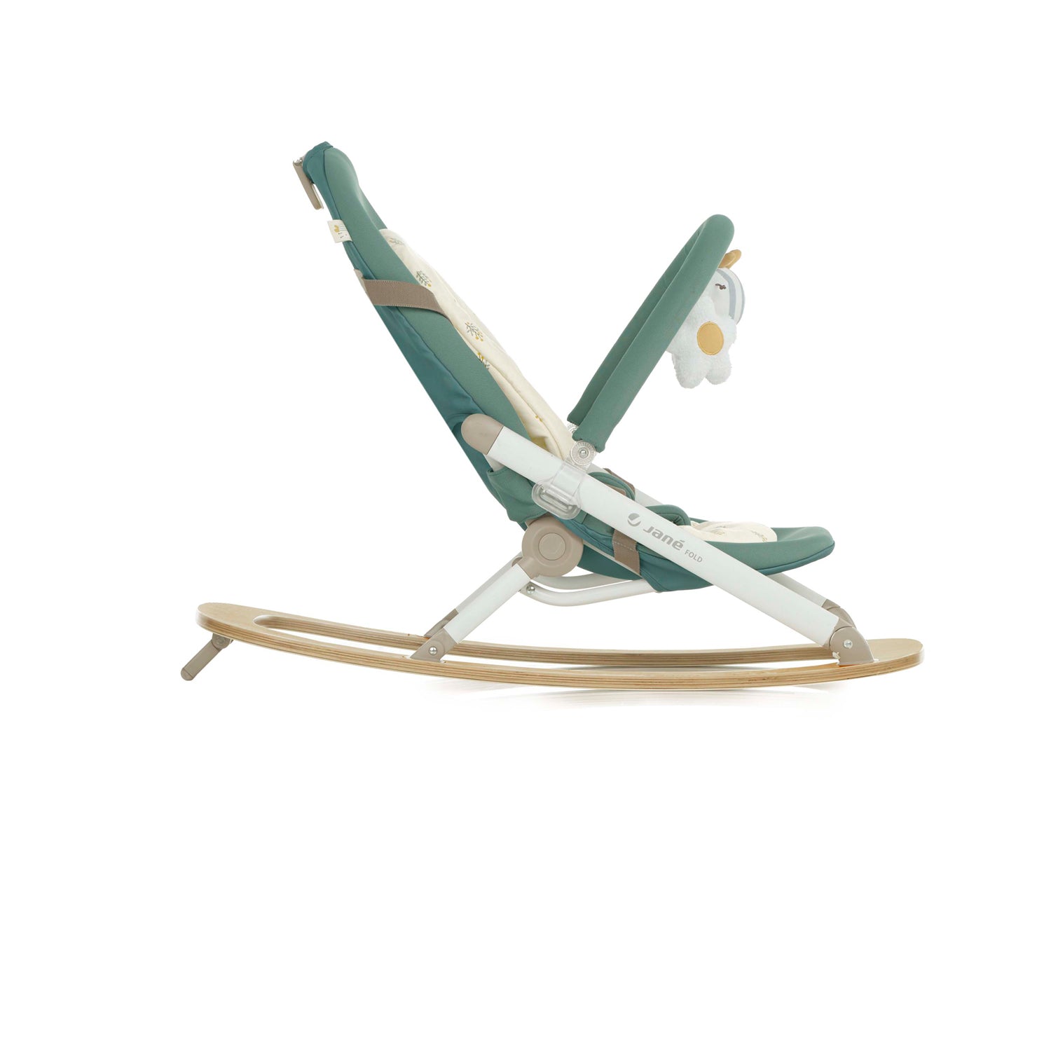 Jane Kalm Wooden Hammock – Natural Birch Rocker with Soft Padded Insert, Botanic