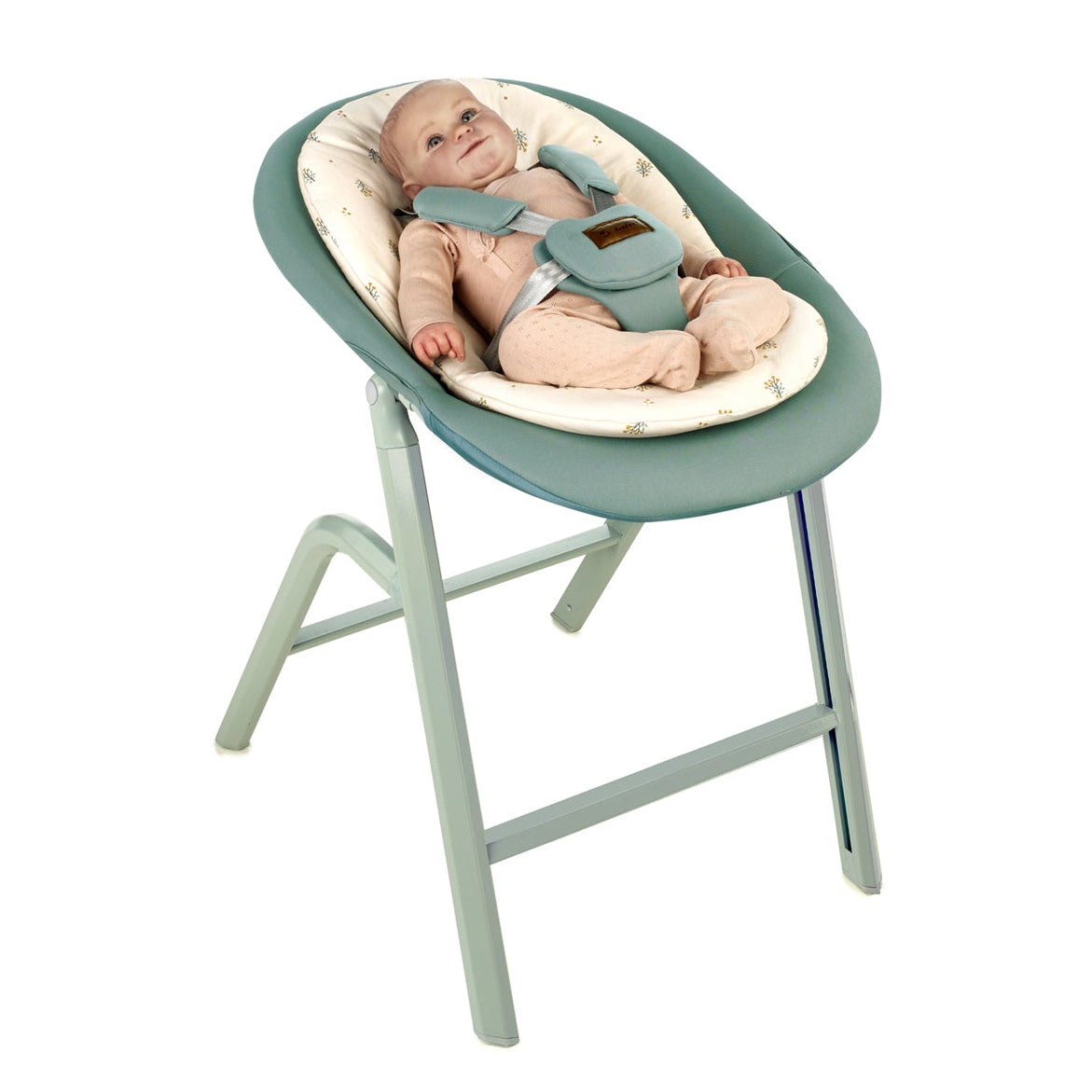 Jane Noah Highchair + Rocker Kit for Newborns – Convertible Beechwood Chair from birth to Adulthood, Botanic