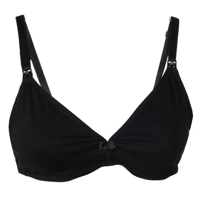 baby mom Non Padded Nursing Bra - Black