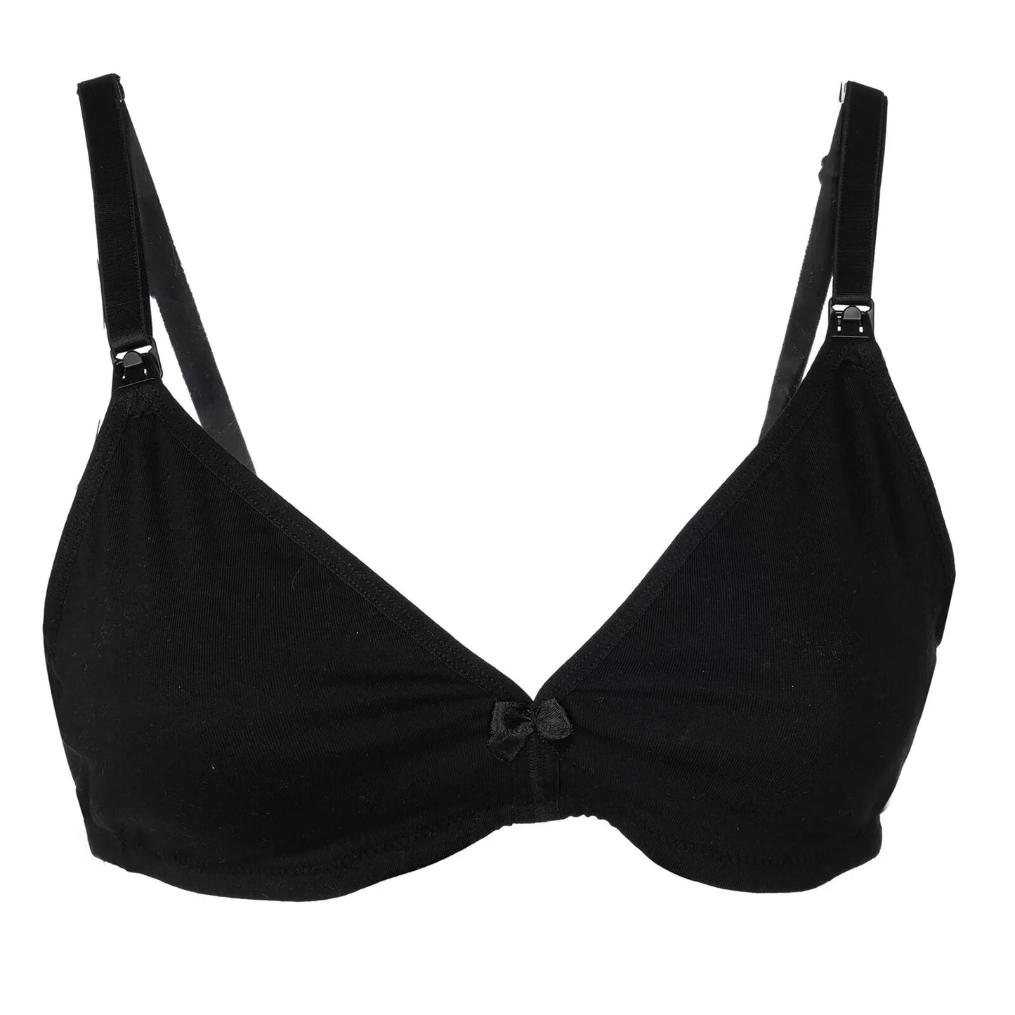 baby mom Non Padded Nursing Bra - Black