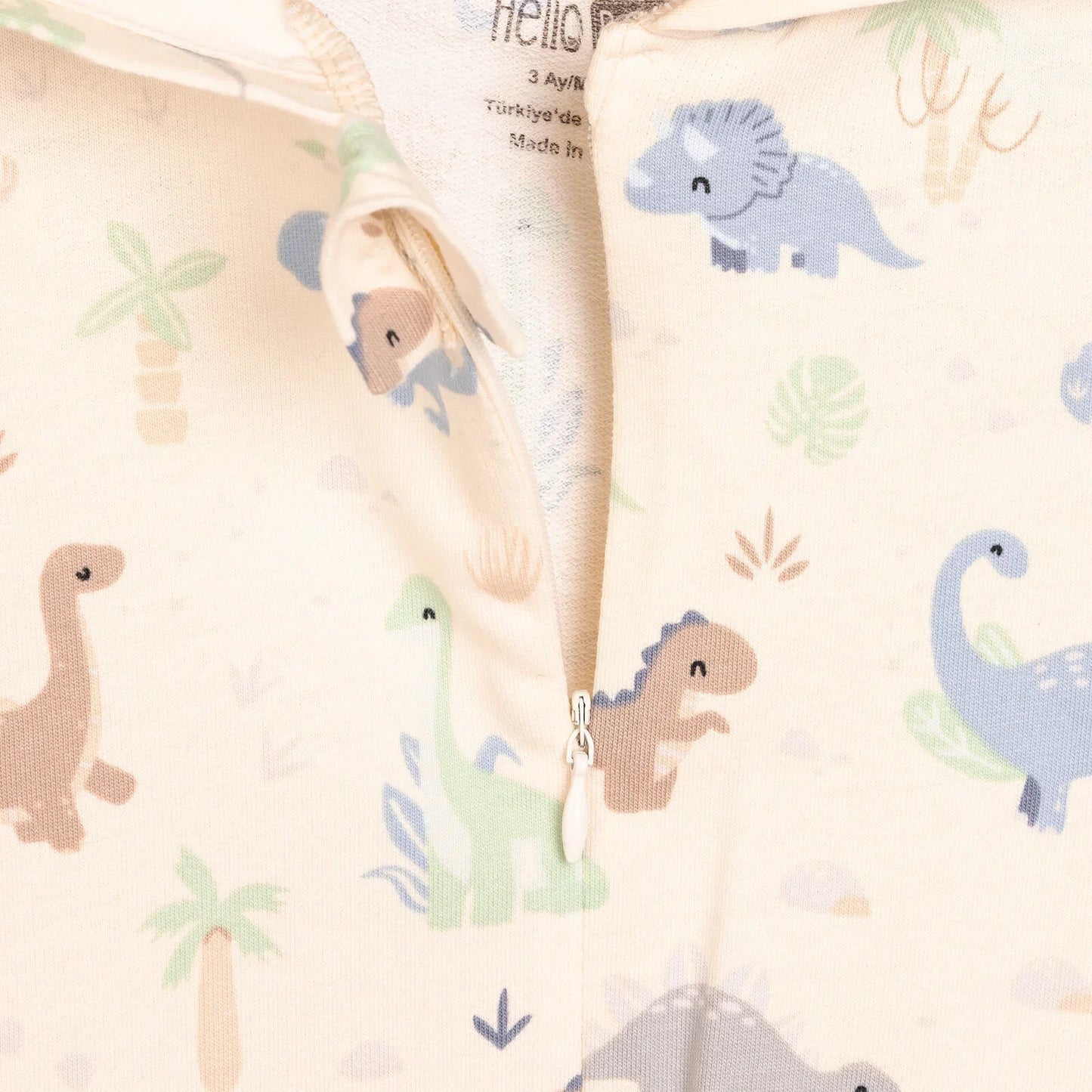 HelloBaby Newborn Boy Hooded Jumpsuit - Ecru