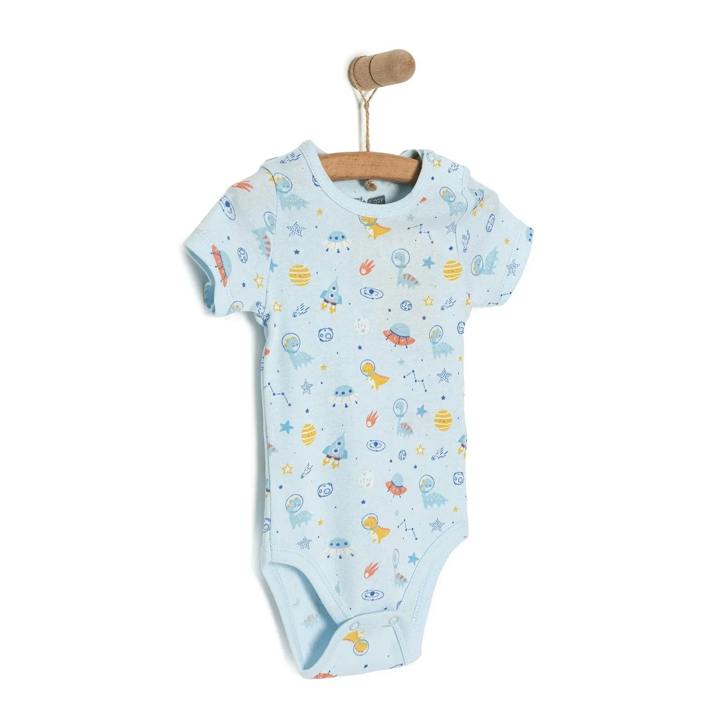 HelloBaby Galaxy Patterned Short Sleeve Bodysuit - Blue