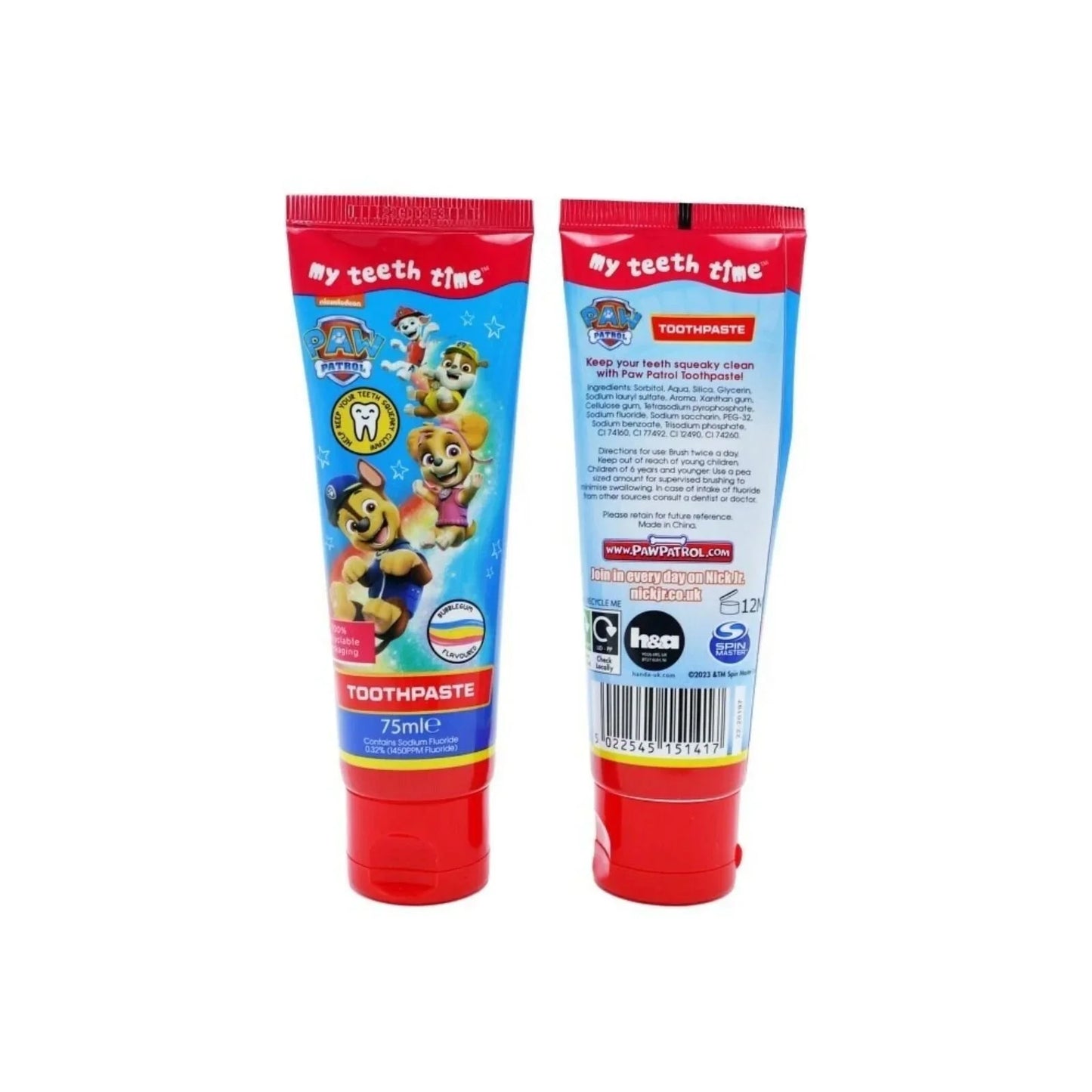 Paw Patrol Bubble Gum Flavour Toothpaste 75ml