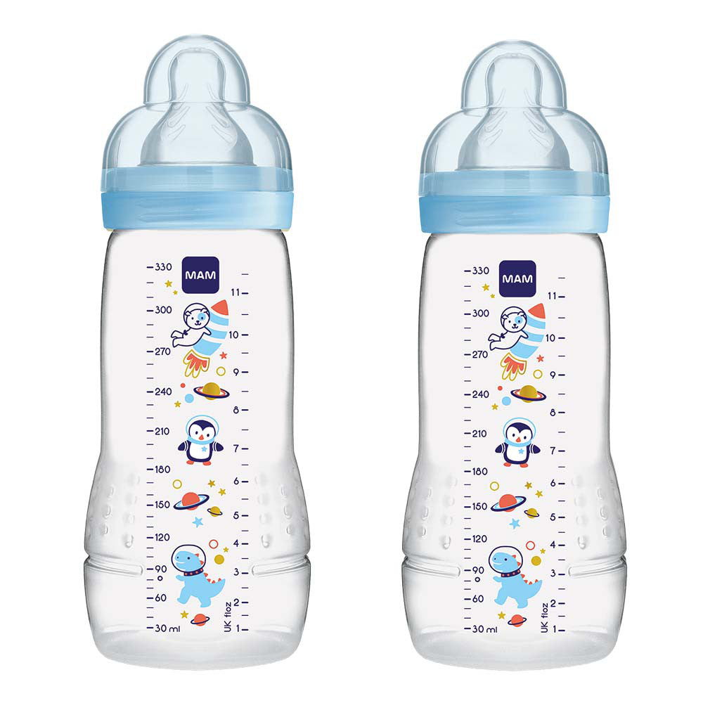 MAM Easy Active Bottles 330mls - Boy (Pack of 2) - DESIGN MAY VARY TO IMAGE SHOWN