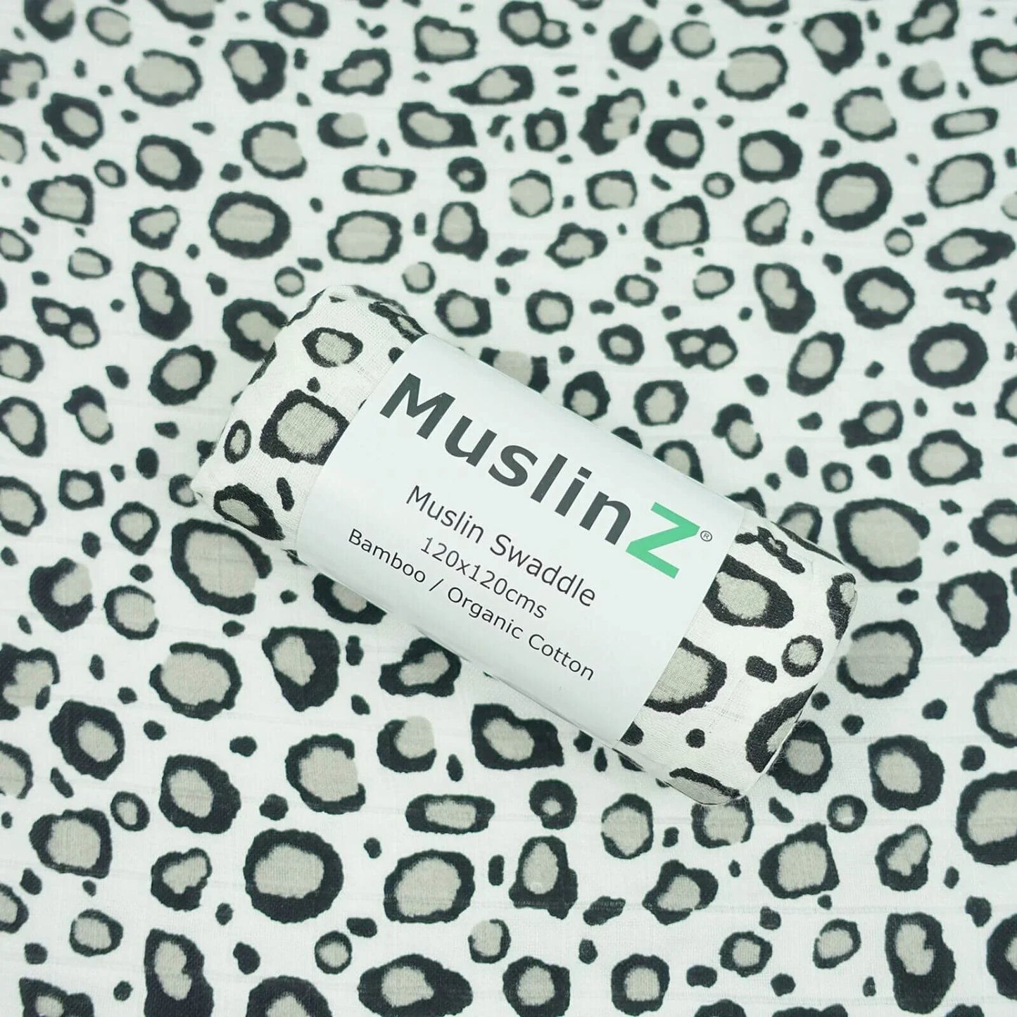 MuslinZ Bamboo/Organic Cotton Muslin Swaddle 120x120cm - Leopard