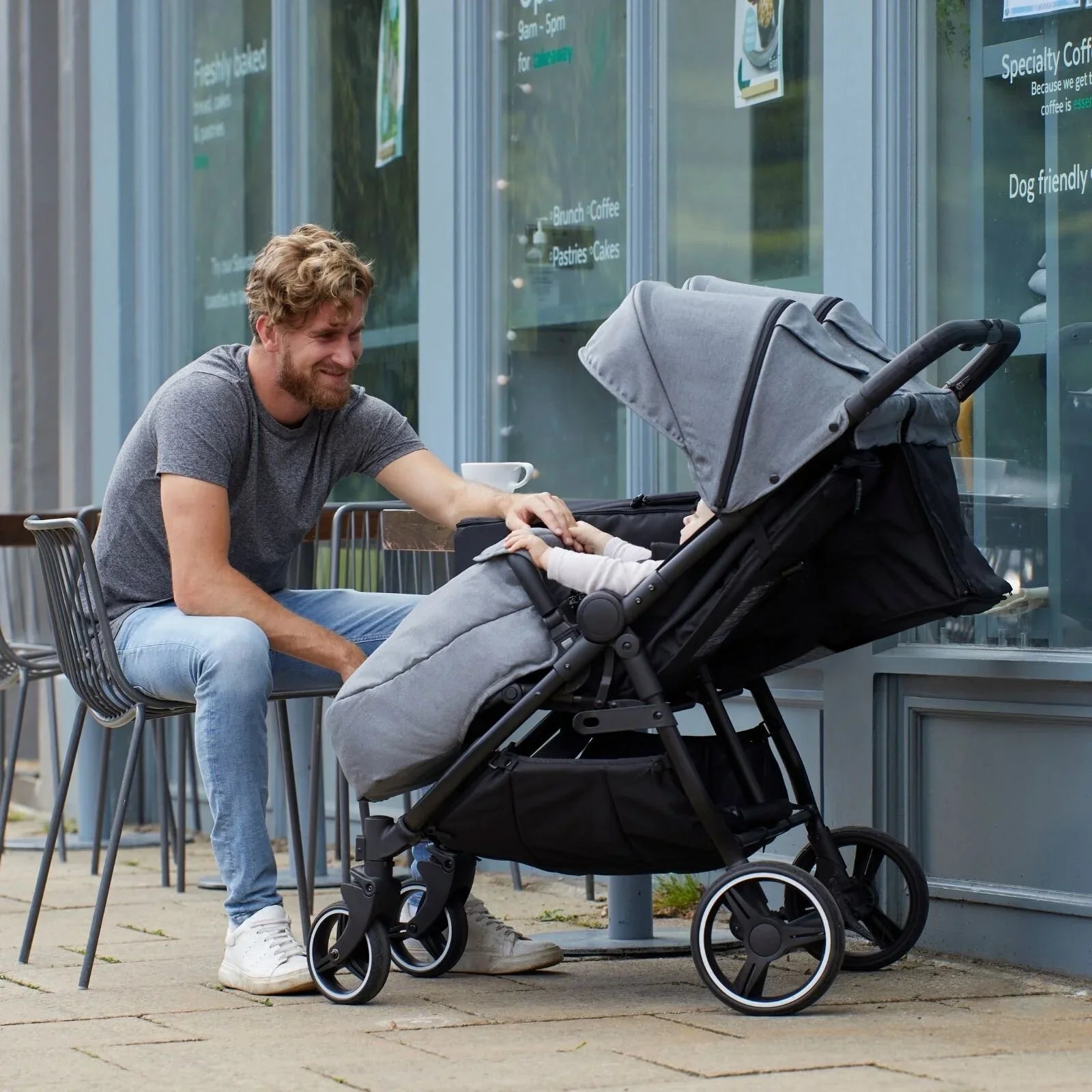 Ickle Bubba Venus Max Double Stroller - Space Grey