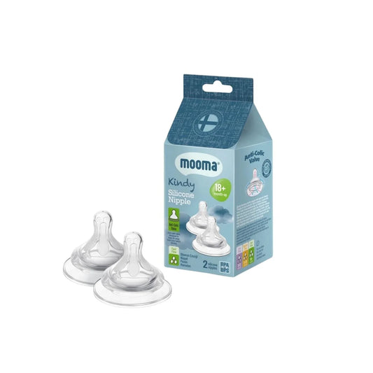 Mooma Kindy Silicone Teats Fast Flow 18+ months Pack of 2