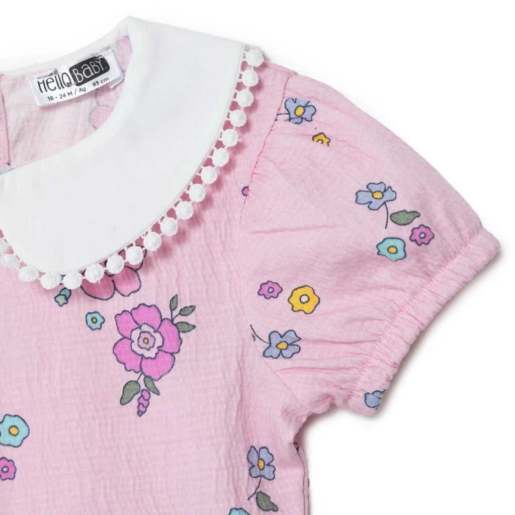 HelloBaby Baby Shirt Collar Short Sleeve Dress (6-9 Months to 4-5 Years)