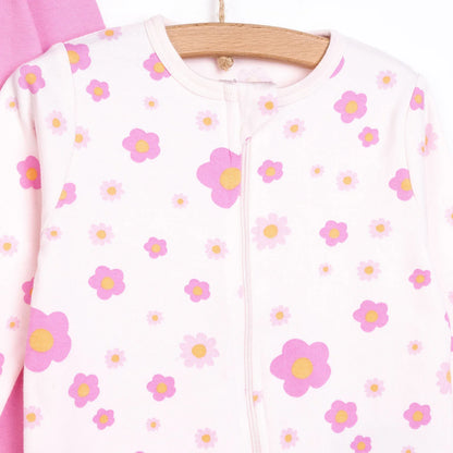 HelloBaby Newborn Girl Footed Jumpsuit - Pink