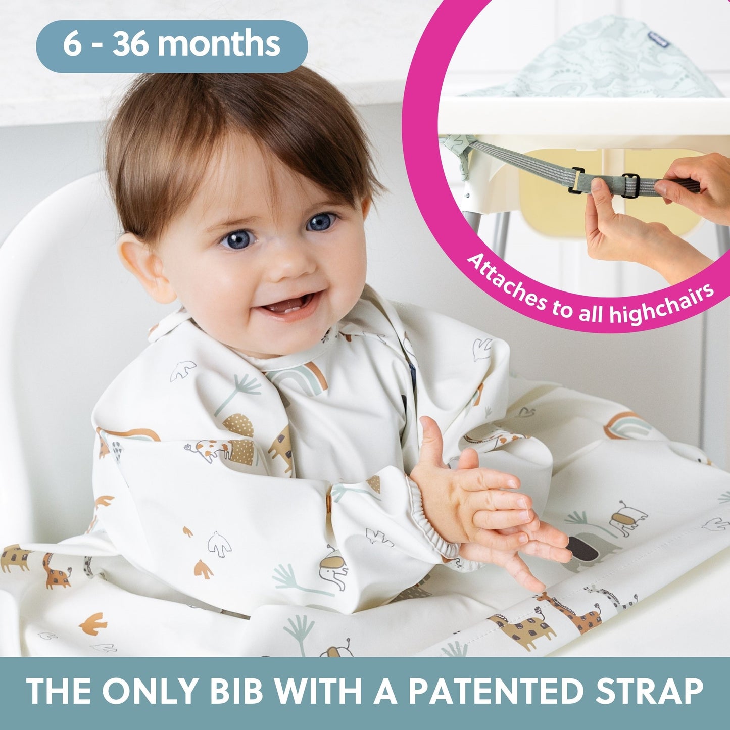 Bibado Coverall Weaning Bib (Available in Botanical Bunnies/Chasing Rainbows/George Pig/Peppa Pig/Serengeti Spaghetti)