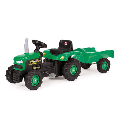 Dolu Ride On Pedal Tractor & Trailer - Green