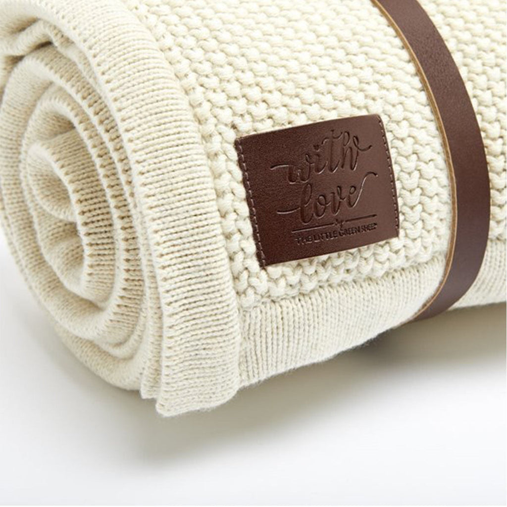 Little Green Sheep Organic Knitted Fleece Baby Blanket