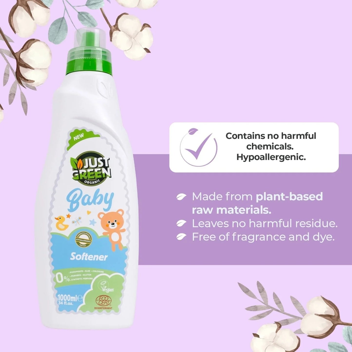 Just Green Organic Baby Laundry Softener 1000ml
