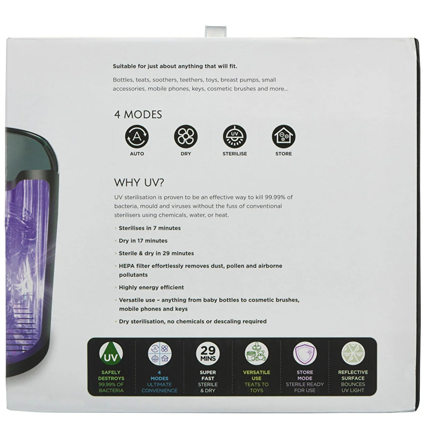 Vital Baby Nurture Advanced Pro UV Steriliser & Dryer - Black