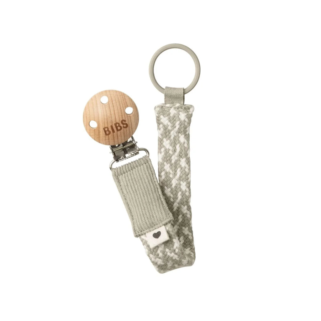 BIBS Pacifier Clip Braided - Sand & Ivory