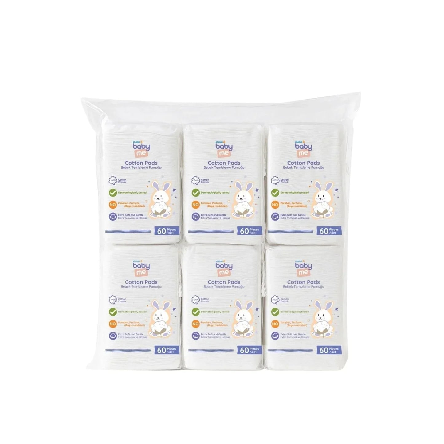 baby me Baby Cleaning Cotton Pads 6x60 pcs