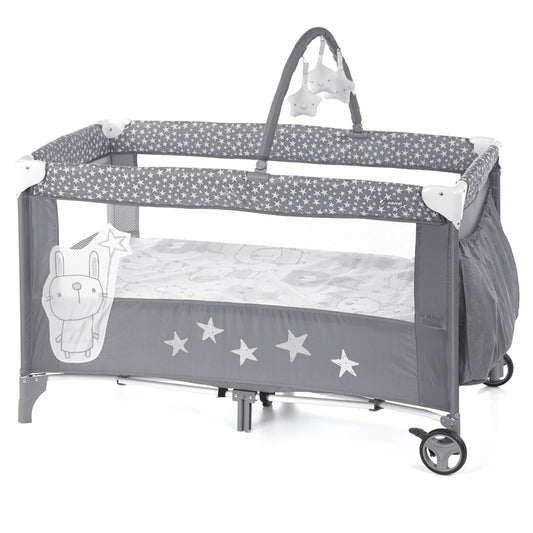 Jane Duo Level Toys Travel Cot – Two-Tier Design with Activity Arch, Stars