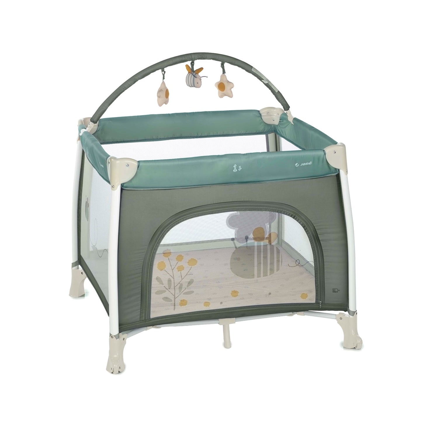 Jané Travel Fun Playpen with Toy Arch & Carry Bag – 0 to 3 Years, Botanic
