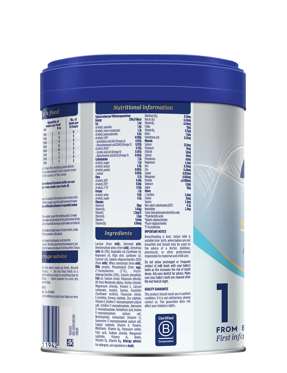 Aptamil Advanced 1 First Infant Milk Powder (0-6months) - 800g