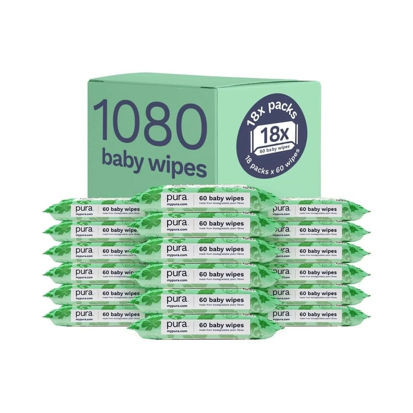 Pura Wipes Non-flushable 18x60 pcs