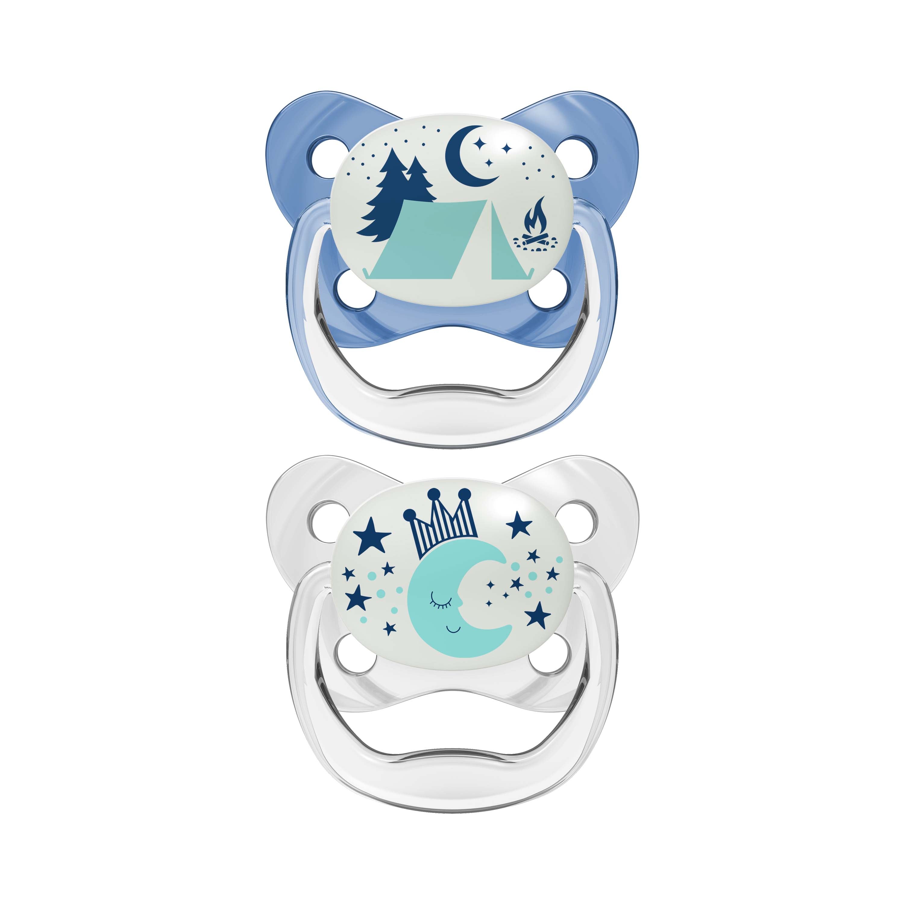 Dr Brown PreVent Butterfly Stage 2 Glow In Dark Soother (Boy) - Pack of 2