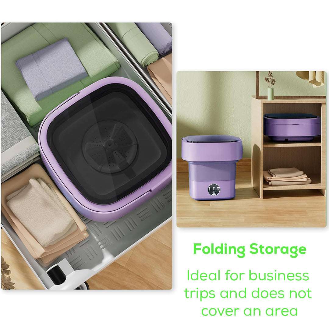 Mini Foldable Washing Machine – Perfect for Travel & Camping - Compact & Easy for Small Spaces
