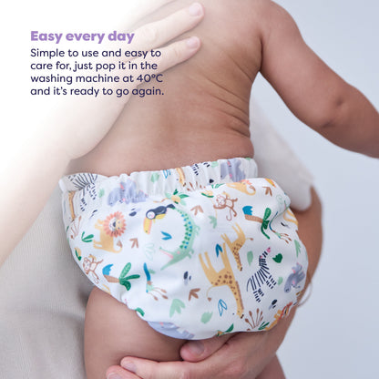 Revolutionary Try-Me-Trio Reusable Nappy Bundle in Wild Life