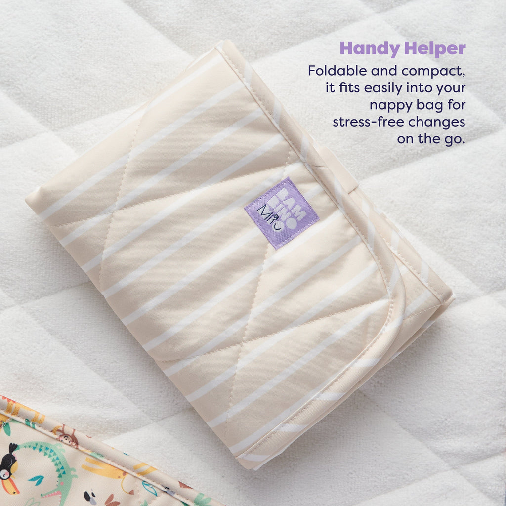 On-The-Move Baby Changing Mat in Neutral Stripe
