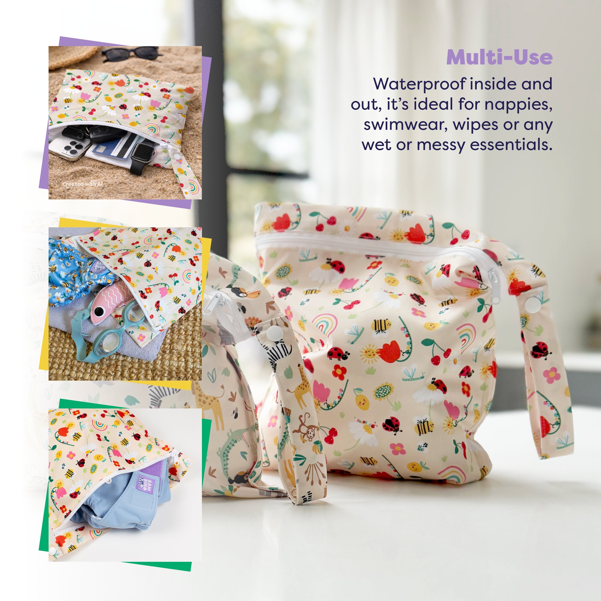 The Essentials Reusable Nappy Bundle in Garden Party