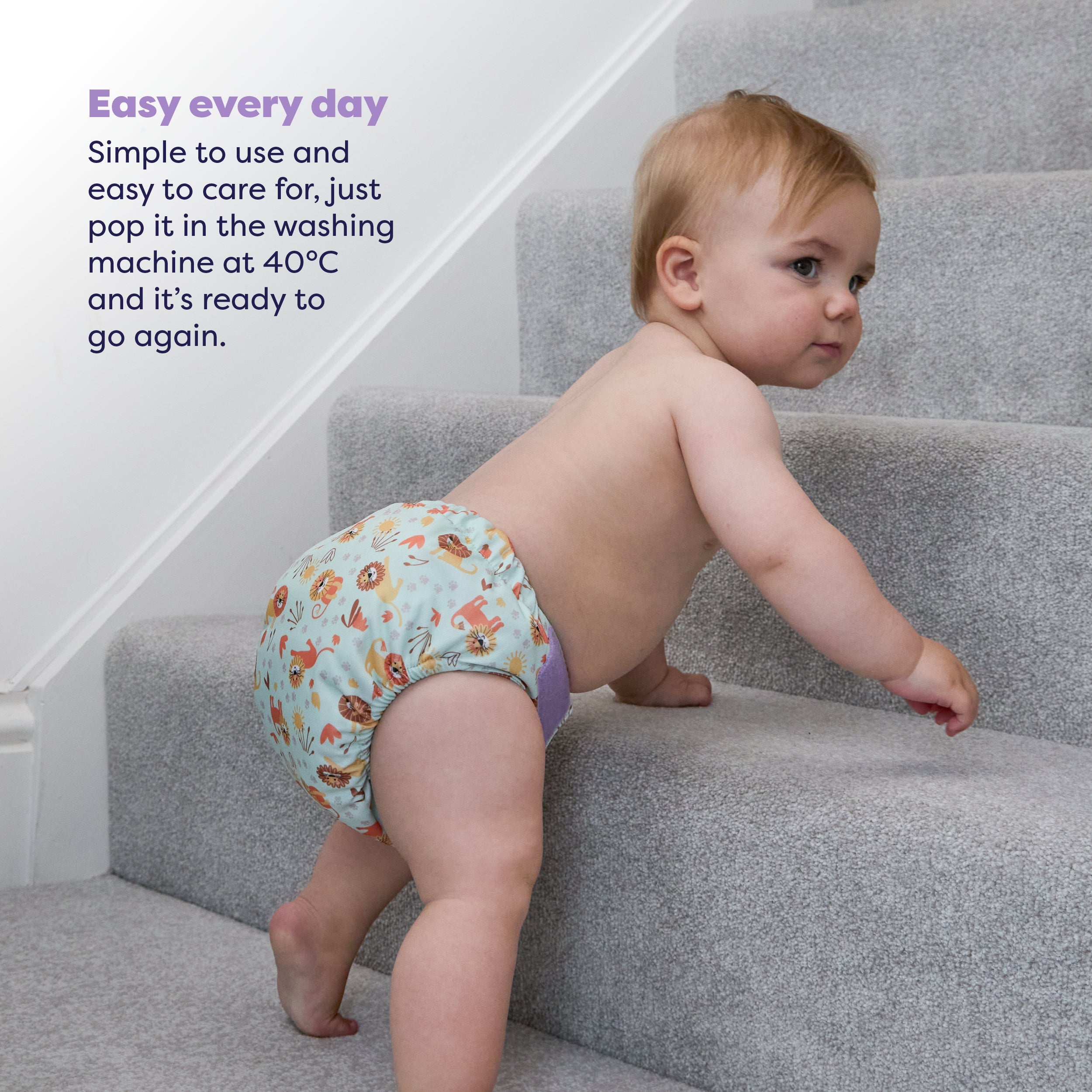 Revolutionary Reusable Nappy in Cool Cats
