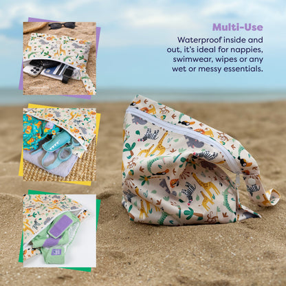 The Essentials Reusable Nappy Bundle in Wild Life + Pastels