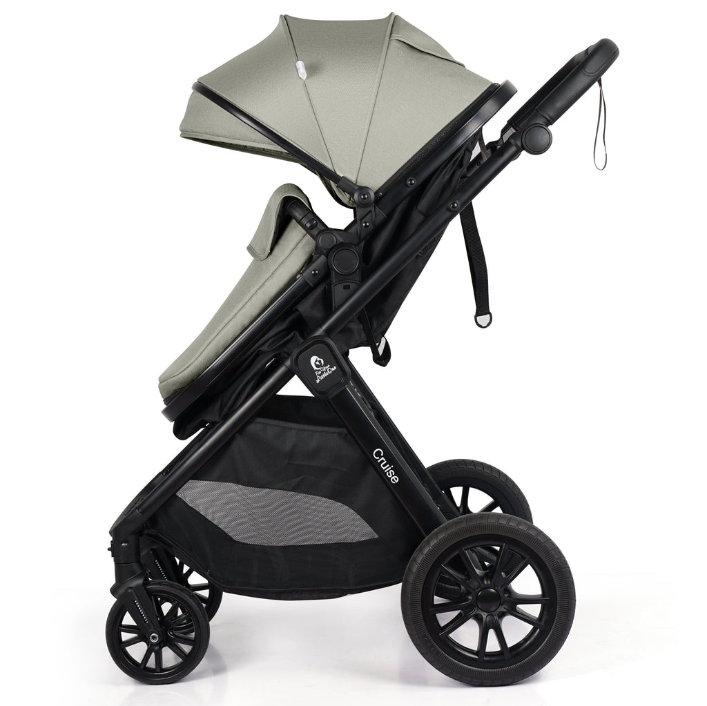 For Your Little One Cruise 3 In 1 Travel System With Car Seat And ISOFIX Base - Pebble Sage (Free Cupholder And Seat Liner Included!)