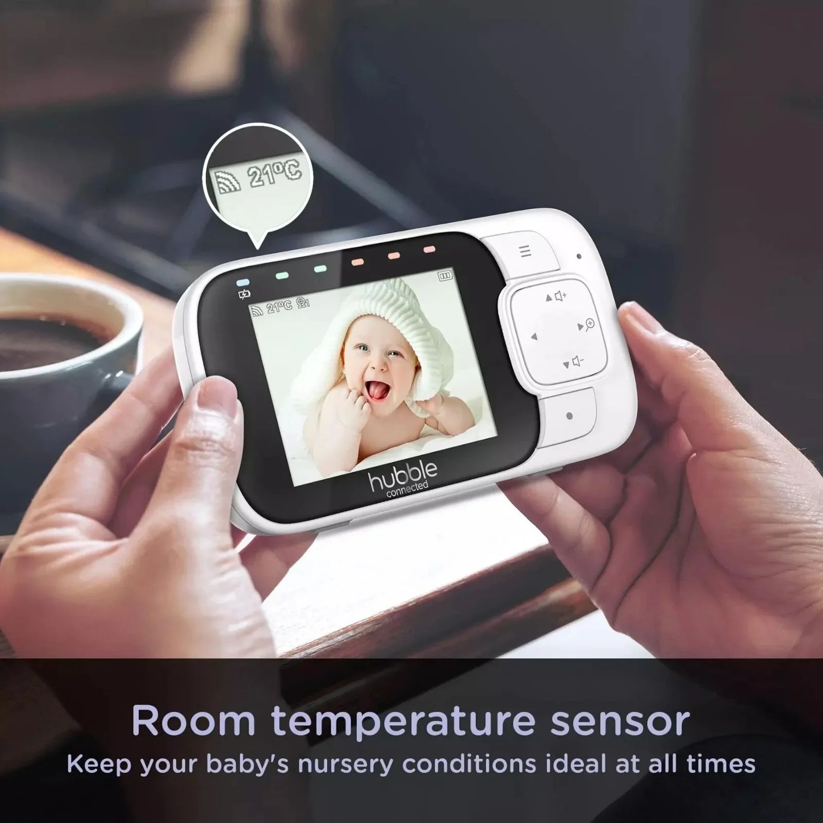 Hubble Nursery View Glow - 2.8" Video Baby Monitor White